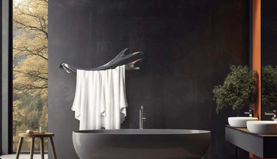 P&Bhusri Electric Heated Towel Warmer Golden Antlers