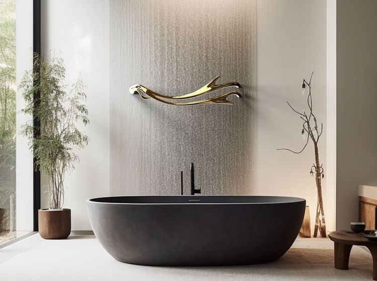 P&Bhusri Towel Warmer Golden Antlers