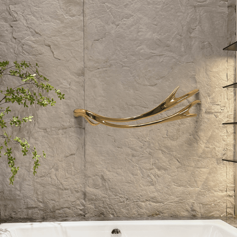 P&Bhusri Electric Heated Towel Warmer Golden Antlers
