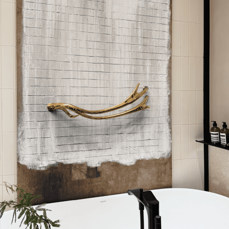 P&Bhusri Electric Heated Towel Warmer Golden Antlers