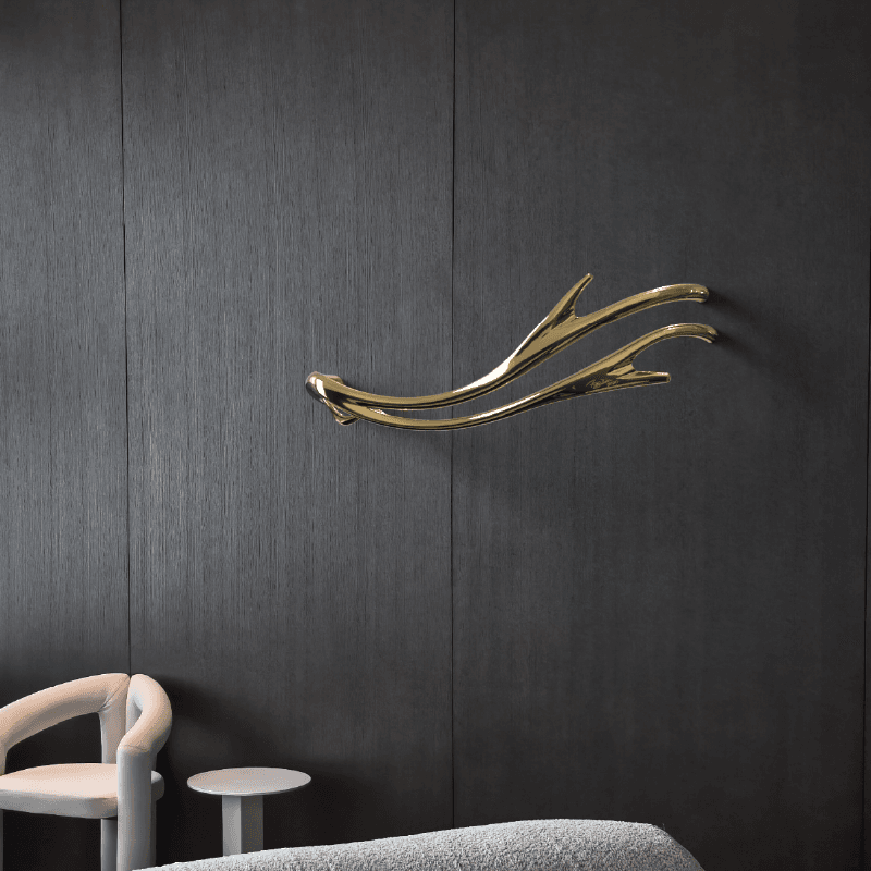 P&Bhusri Electric Heated Towel Warmer Golden Antlers
